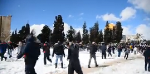 حرب الثلج في رحاب المسجد الاقصى المبارك ...